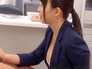 Japanese Office Lady's Horny Cumshot Blowjob with Foot Fetish and Nippon XXX Porn